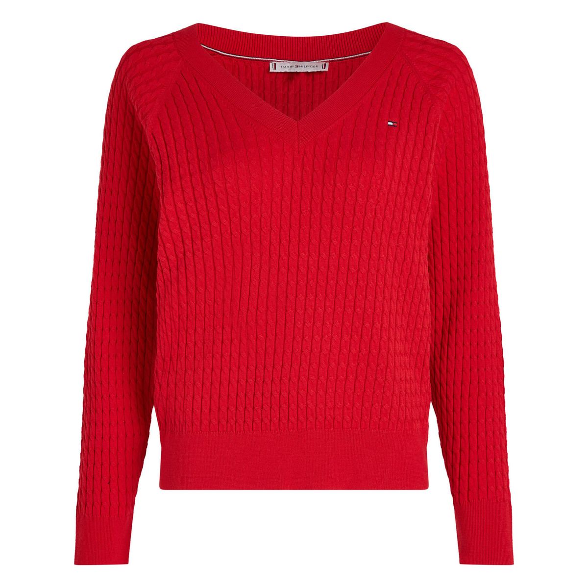 TOMMY HILFIGER - SWEATER CO CABLE V-NK SWEATER