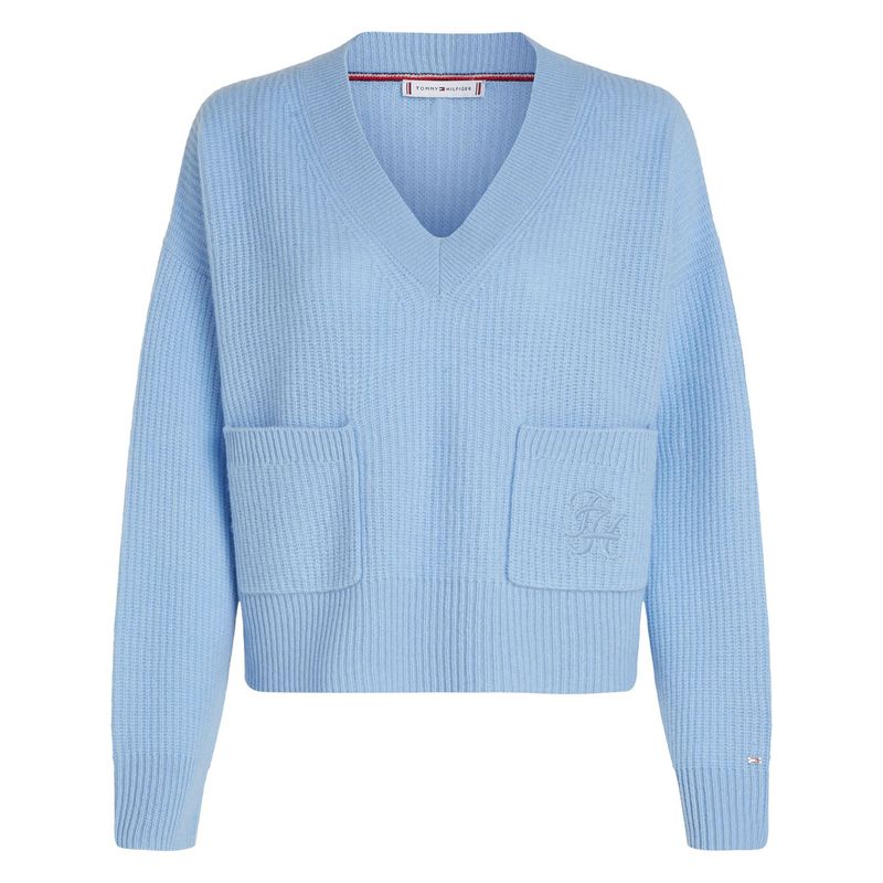 TOMMY HILFIGER - SWEATER TH SCRIPT SOFT WOOL V-NK SWT