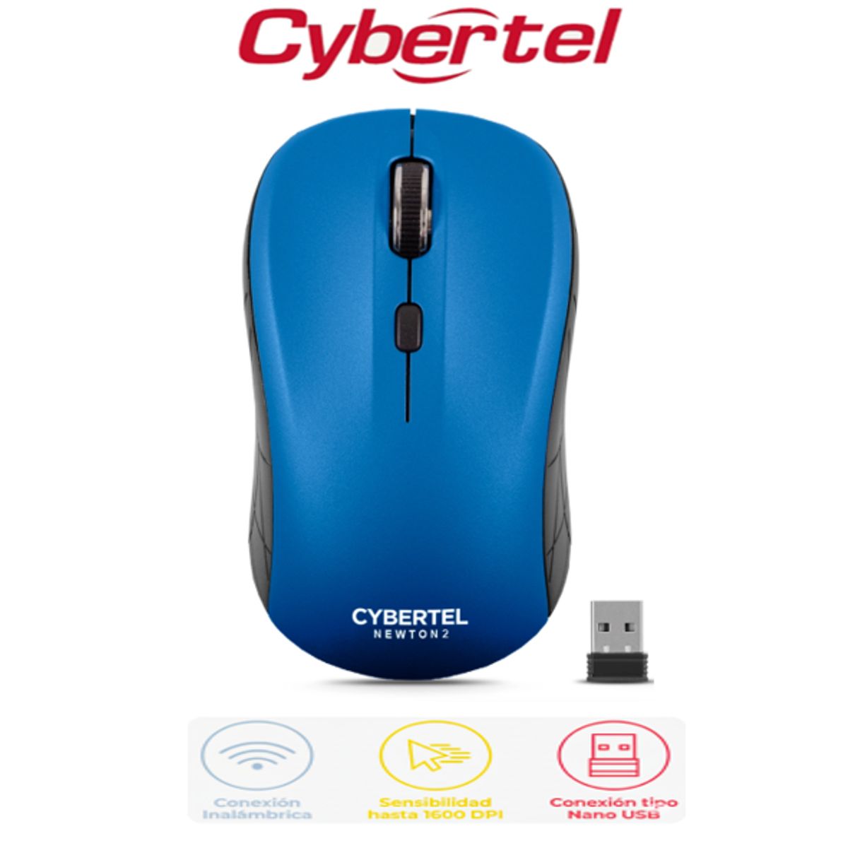 CYBERTEL - Mouse Inalambrico NEWTON 2 CYB M319-2M BT+WIFI CYBERTEL