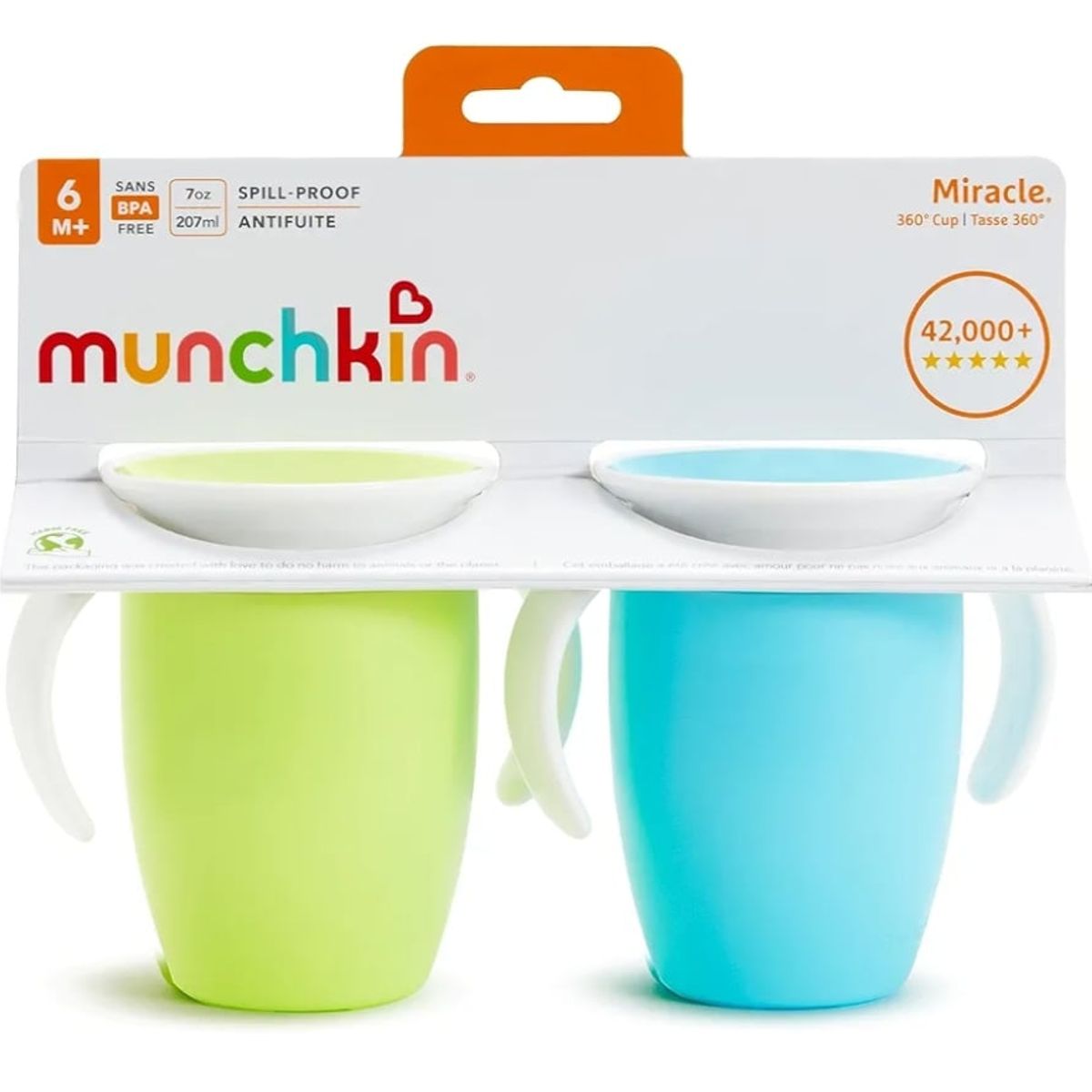 MUNCHKIN - Vaso entrenador antiderrame Miracle 360º - Pack x 2 uds.