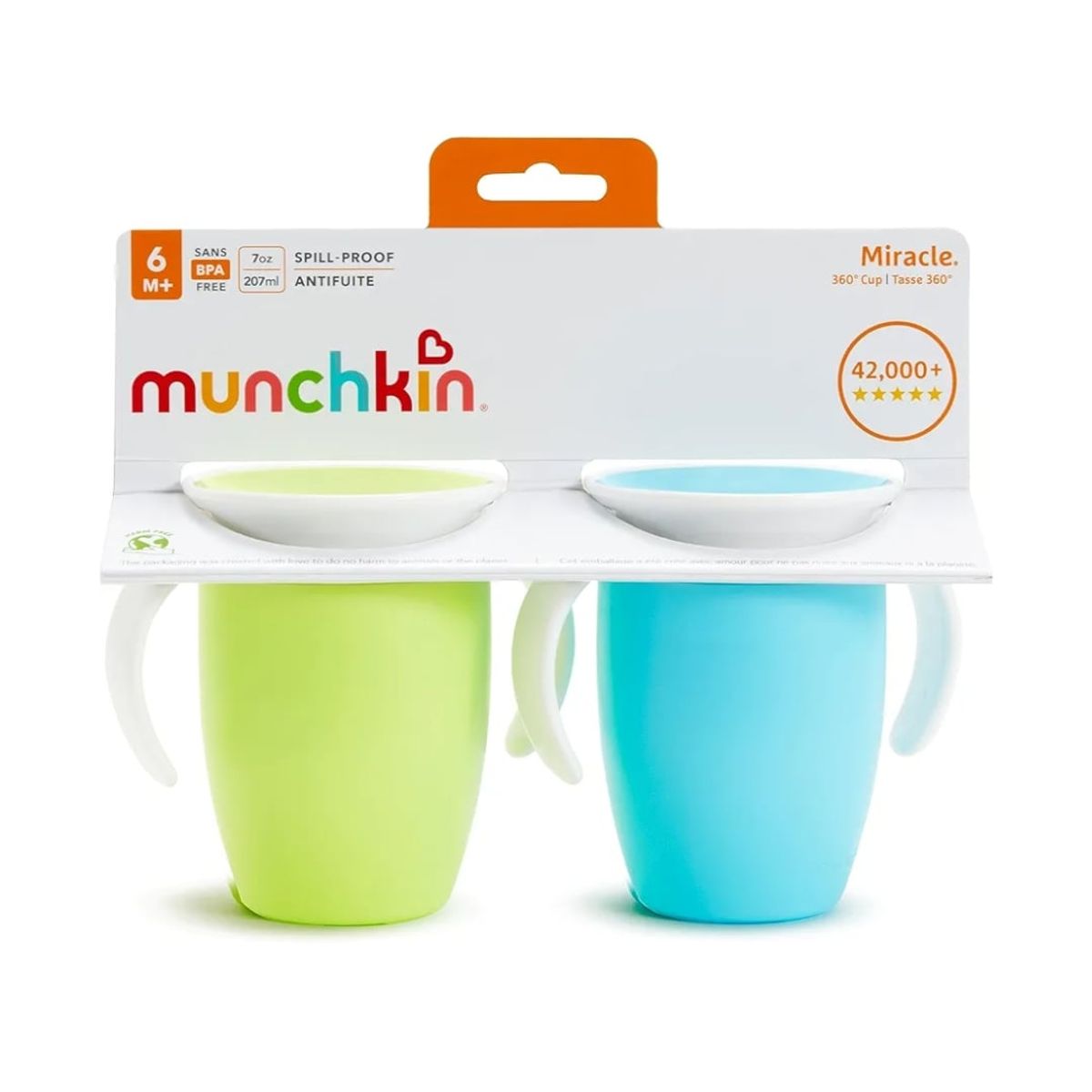 MUNCHKIN - Vaso entrenador antiderrame Miracle 360º - Pack x 2 uds.