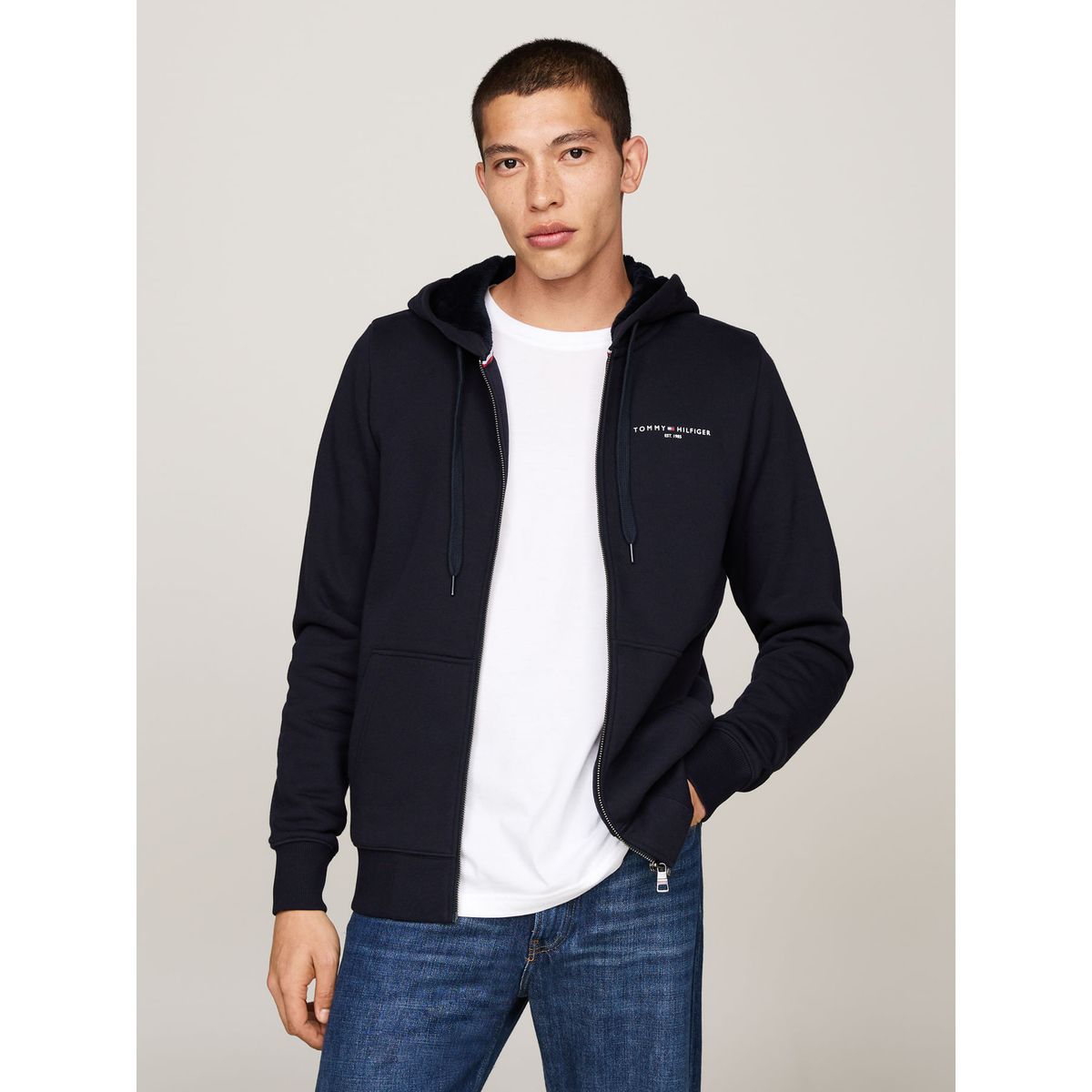 TOMMY HILFIGER - SWEATSHIRT TOMMY LOGO FUR LINED HOODY
