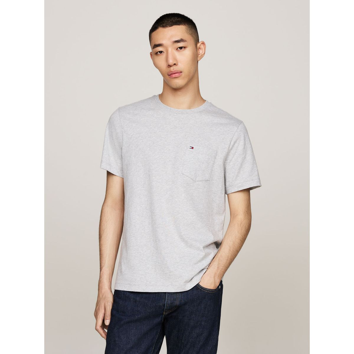 TOMMY HILFIGER - CAMISETA M/C ESSENTIAL HTR POCKET TEE