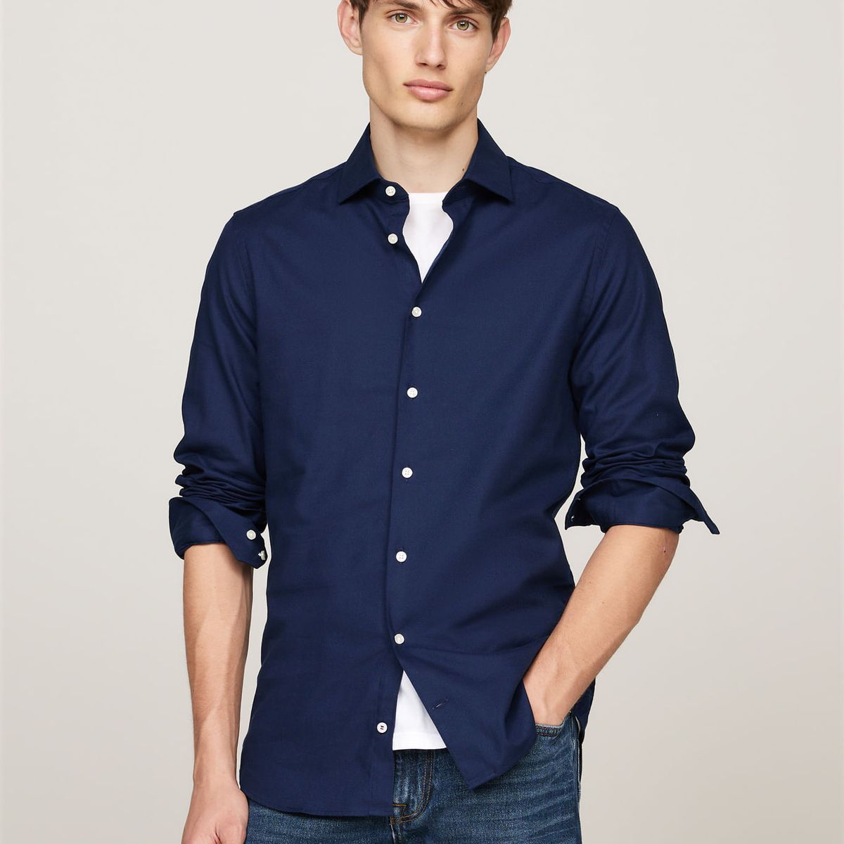 TOMMY HILFIGER - CAMISA FLEX COLLAR DOBBY SF SHIRT TH