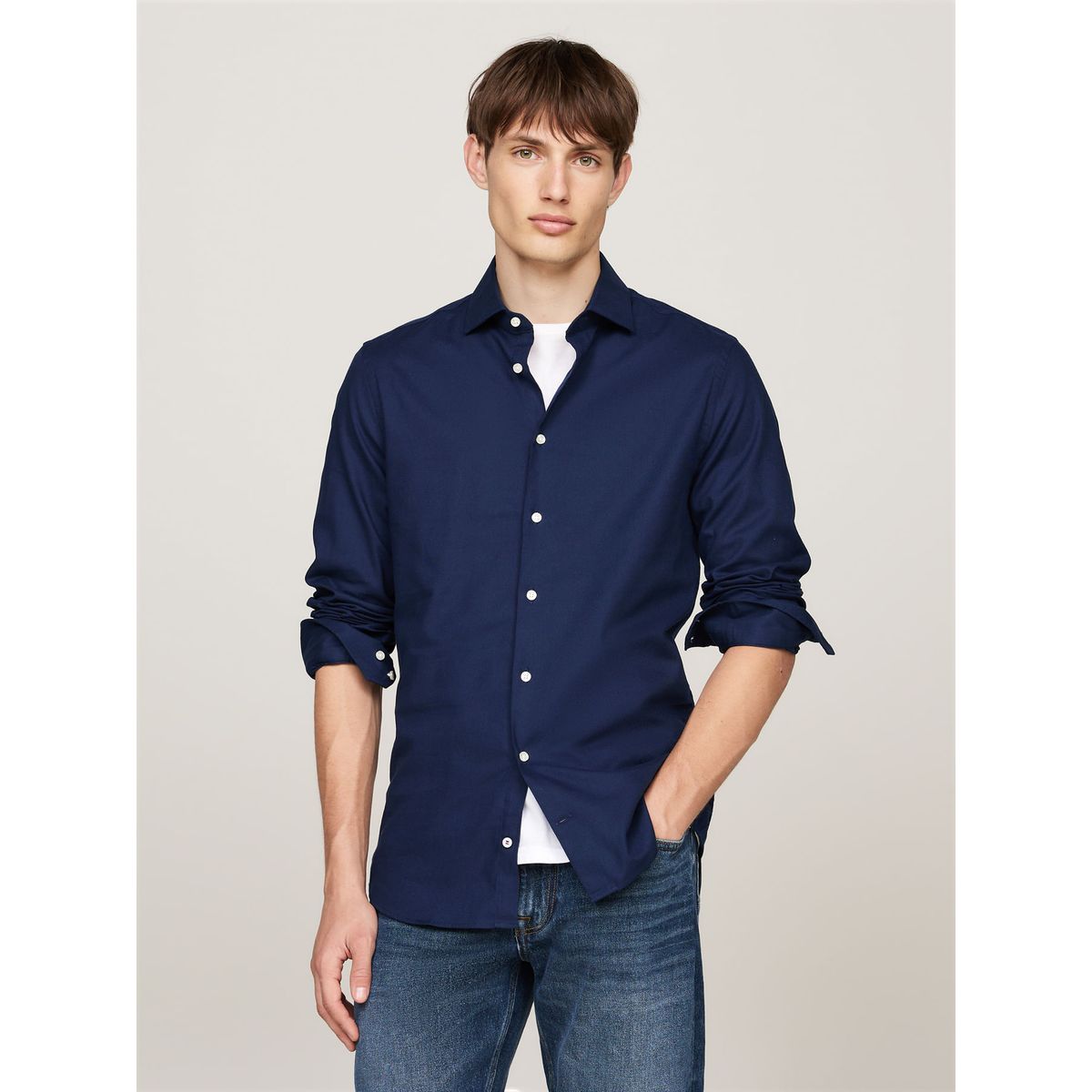 TOMMY HILFIGER - CAMISA FLEX COLLAR DOBBY SF SHIRT TH