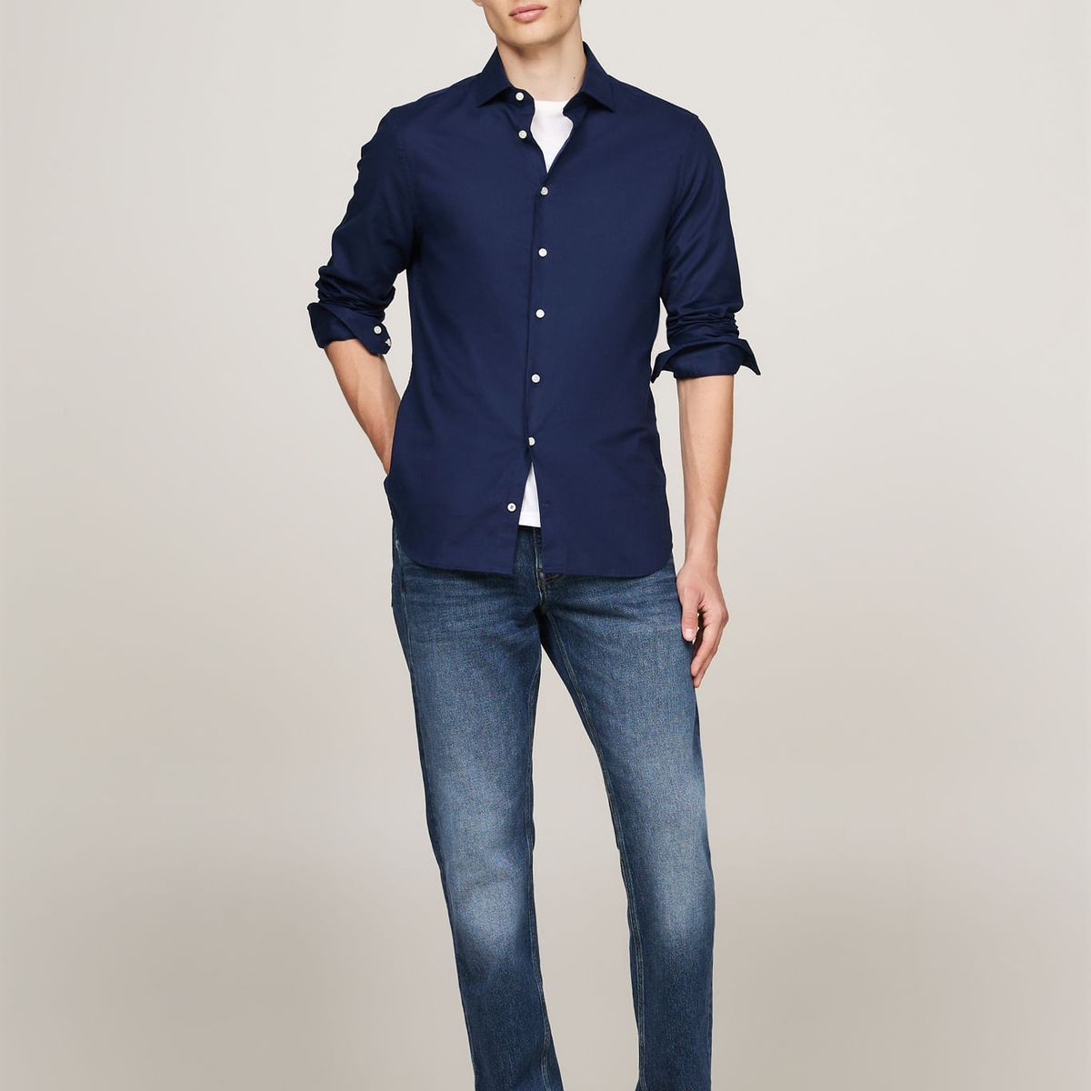 TOMMY HILFIGER - CAMISA FLEX COLLAR DOBBY SF SHIRT TH
