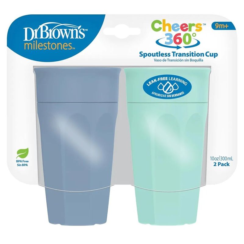 DR BROWNS - Taza de transición sin boquilla Cheers 360° 10 onzas