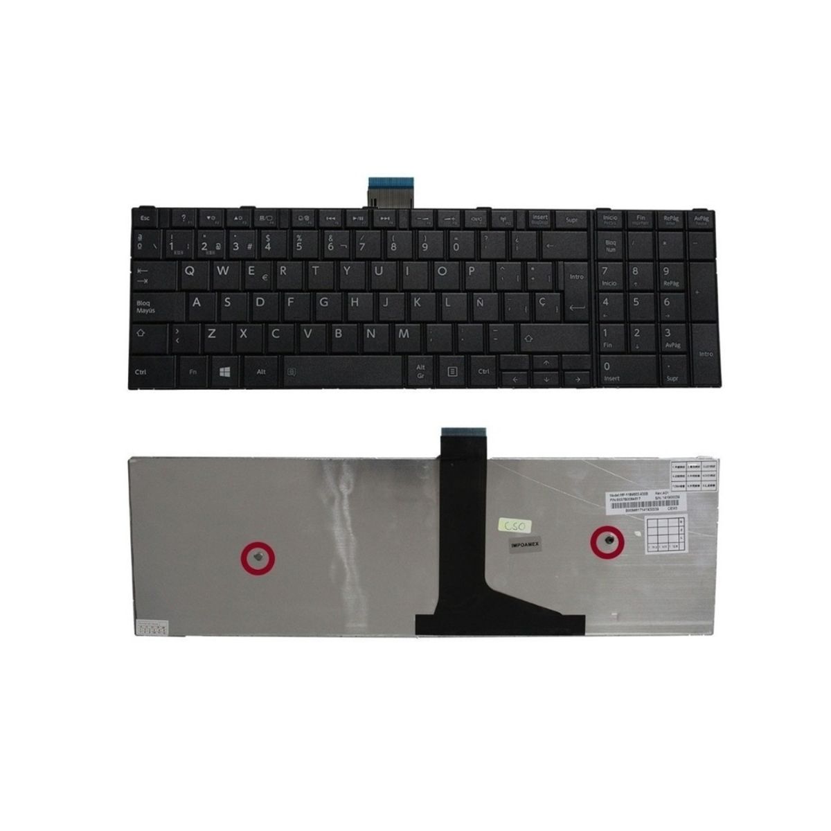 OEM - Teclado  para Laptop Toshiba Satelite C55-A,   C55D-A, C50D