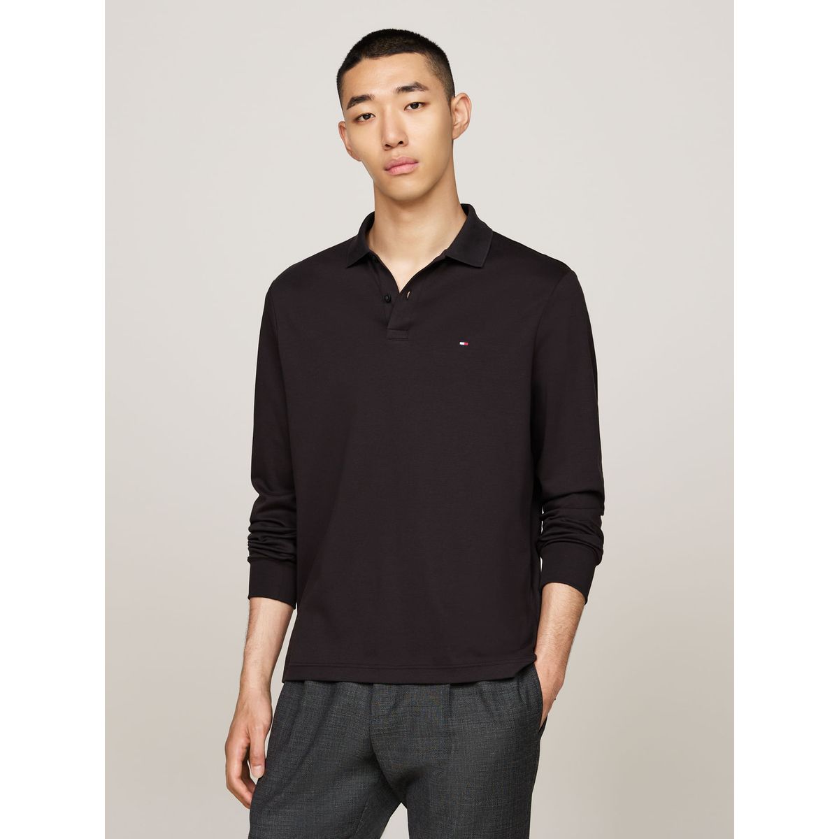 TOMMY HILFIGER - POLO M/L L/S LIQUID COTTON REG POLO TH