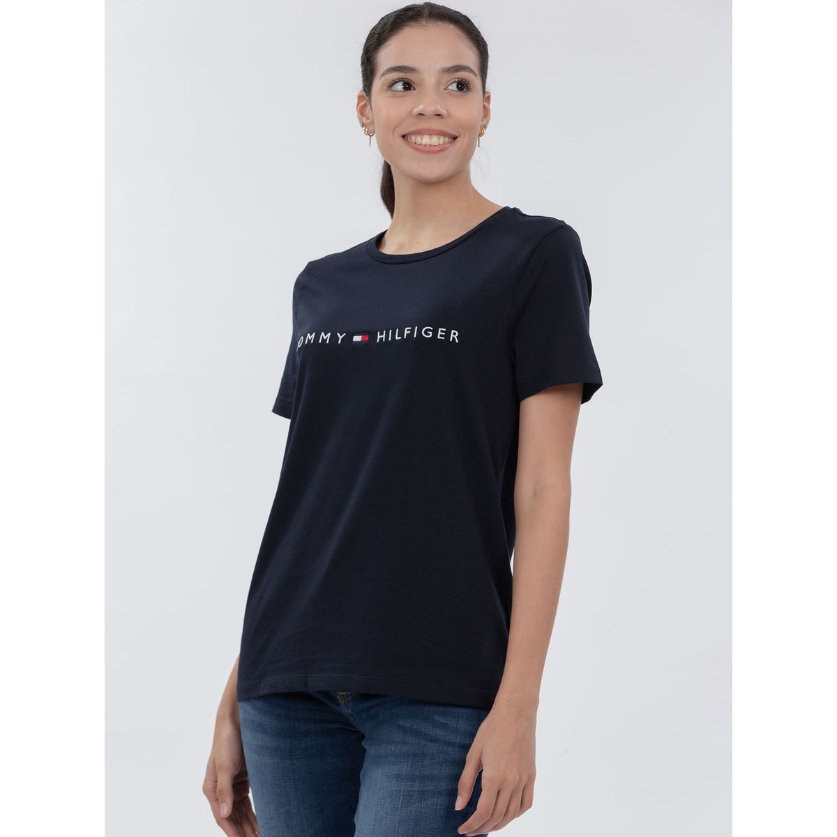TOMMY HILFIGER - CAMISETA W CREW CORPORATE LOGO TEE