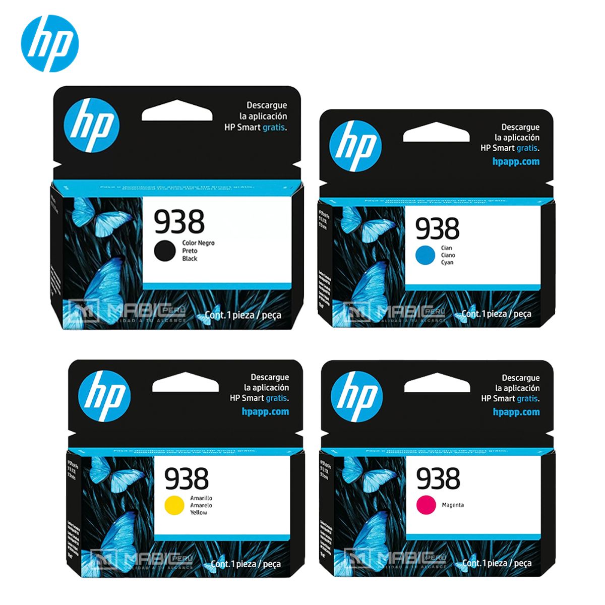 HP - PACK CARTUCHO DE TINTA HP 938 NEGRO CIAN MAGENTA AMARILLO ORIGINAL