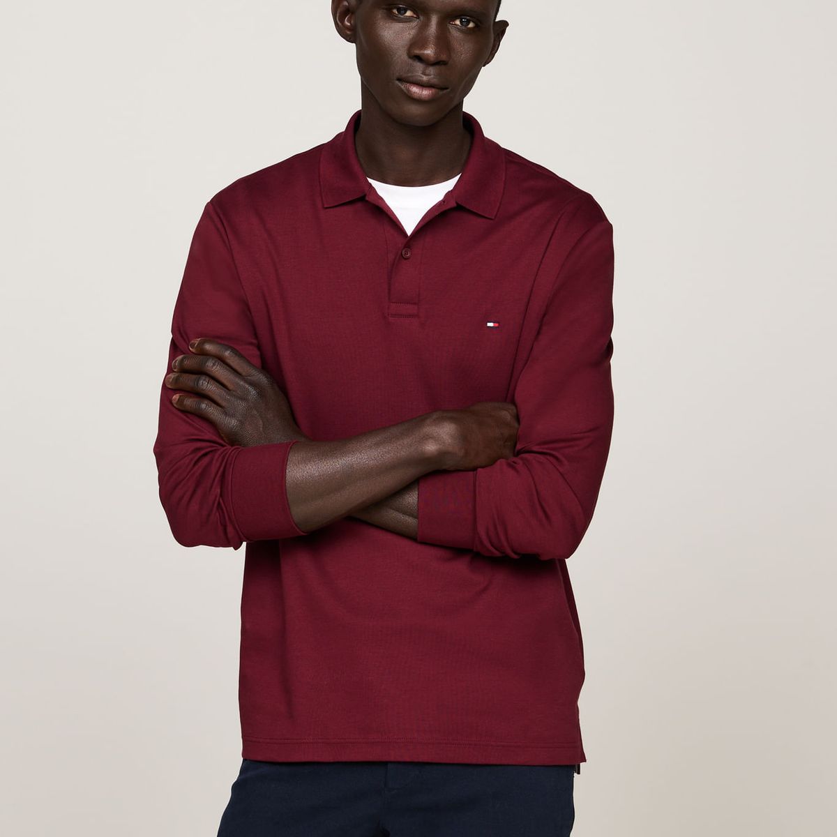 TOMMY HILFIGER - POLO M/L L/S LIQUID COTTON REG POLO TH