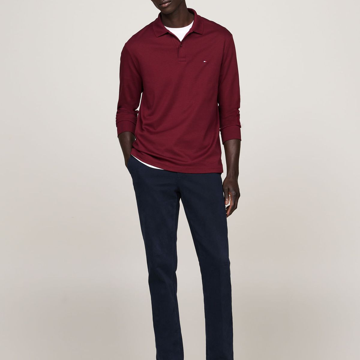 TOMMY HILFIGER - POLO M/L L/S LIQUID COTTON REG POLO TH