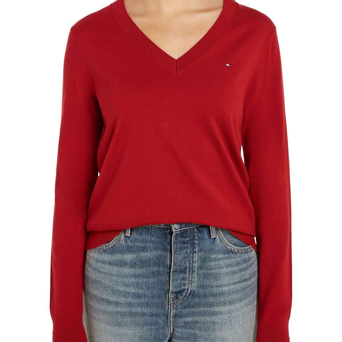 TOMMY HILFIGER - SWEATER CO JERSEY STITCH V-NK SWEATER