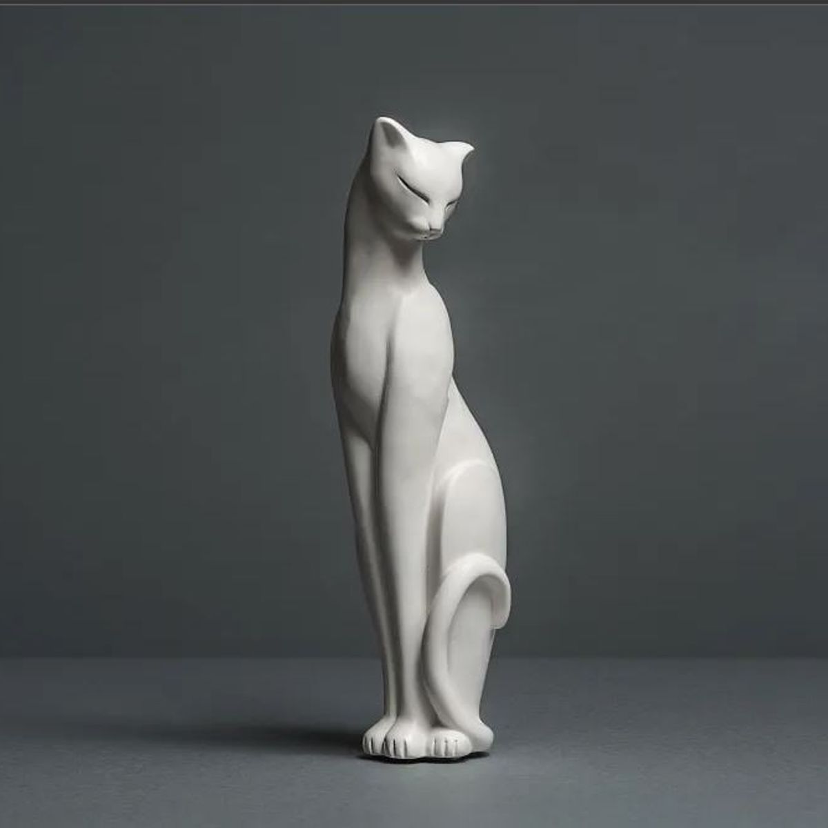 GENERICO - ADORNO EXCLUSIVO GATO BLANCO 23cm x 6cm x 8cm