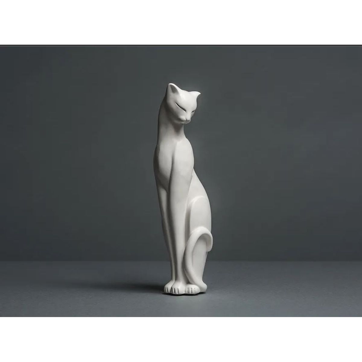 GENERICO - ADORNO EXCLUSIVO GATO BLANCO 23cm x 6cm x 8cm