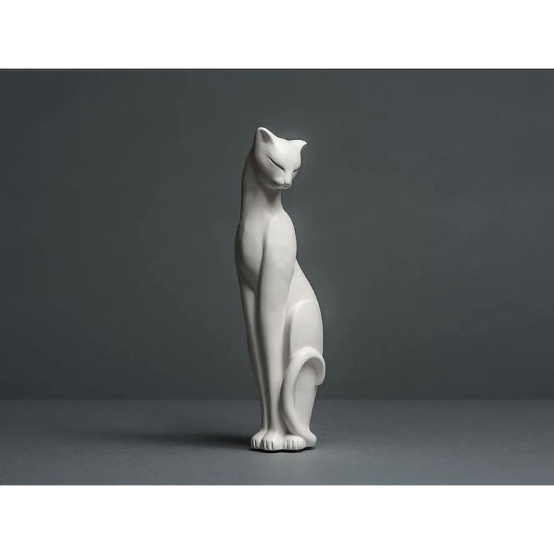 GENERICO - ADORNO EXCLUSIVO GATO BLANCO 23cm x 6cm x 8cm