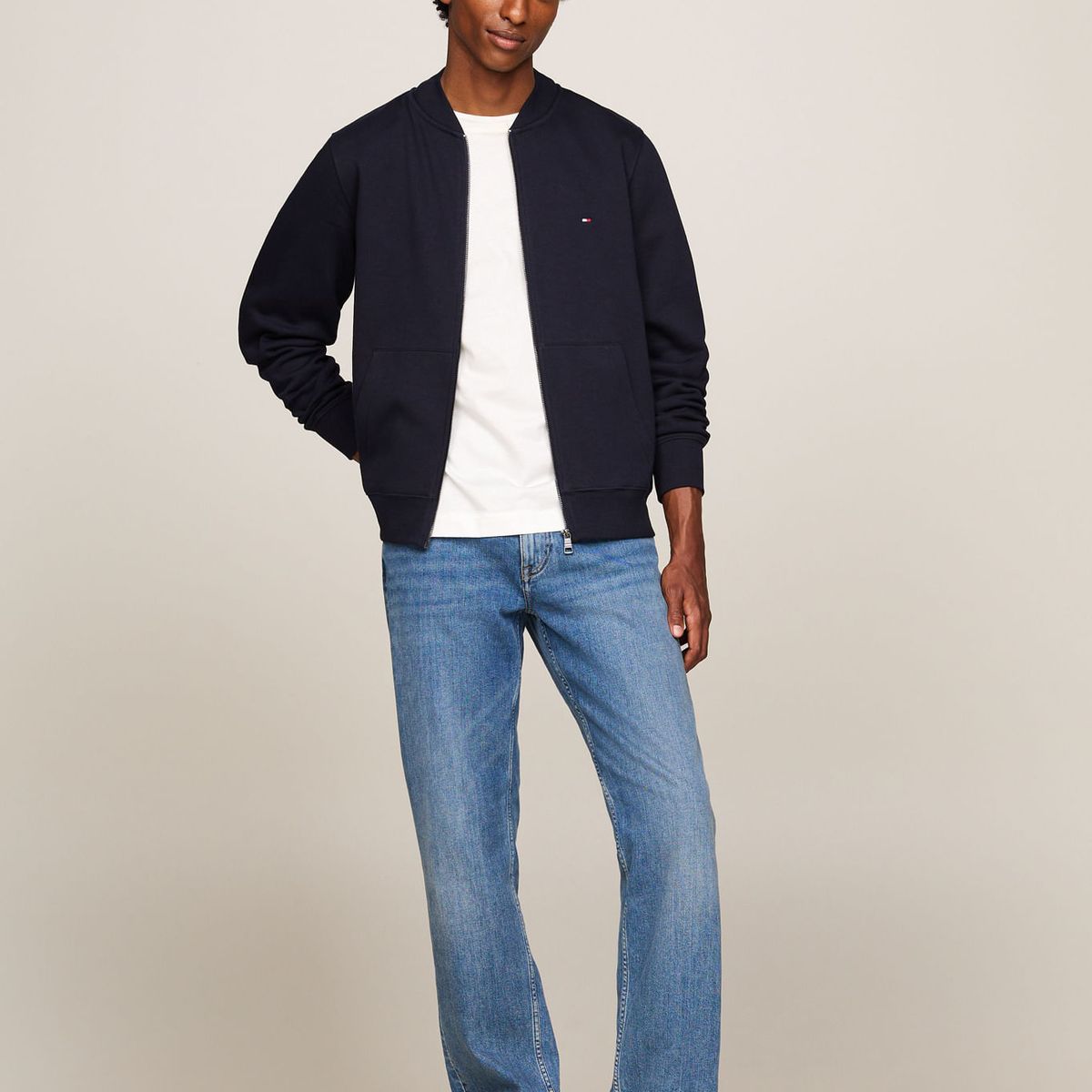 TOMMY HILFIGER - SWEATSHIRT FLAG LOGO BASEBALL ZIP THROUGH