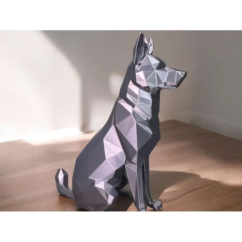 GENERICO - ADORNO EXCLUSIVO PERRO PASTOR ALEMAN GRIS 23cm x 8cm x 20cm