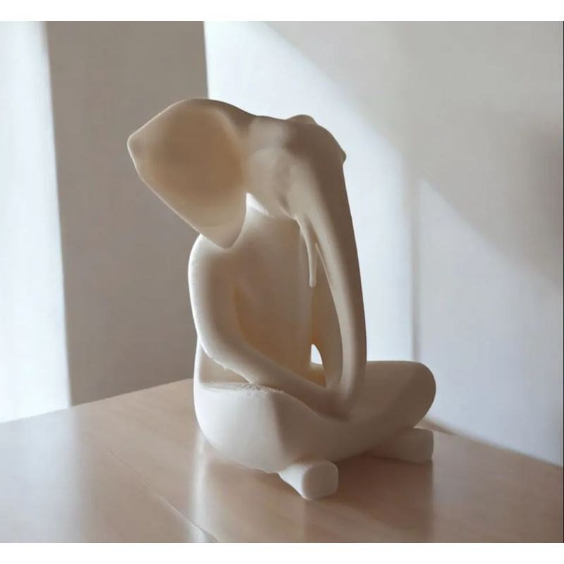 GENERICO - ADORNO EXCLUSIVO ELEFANTE BLANCO 23cm x 18cm x 17cm