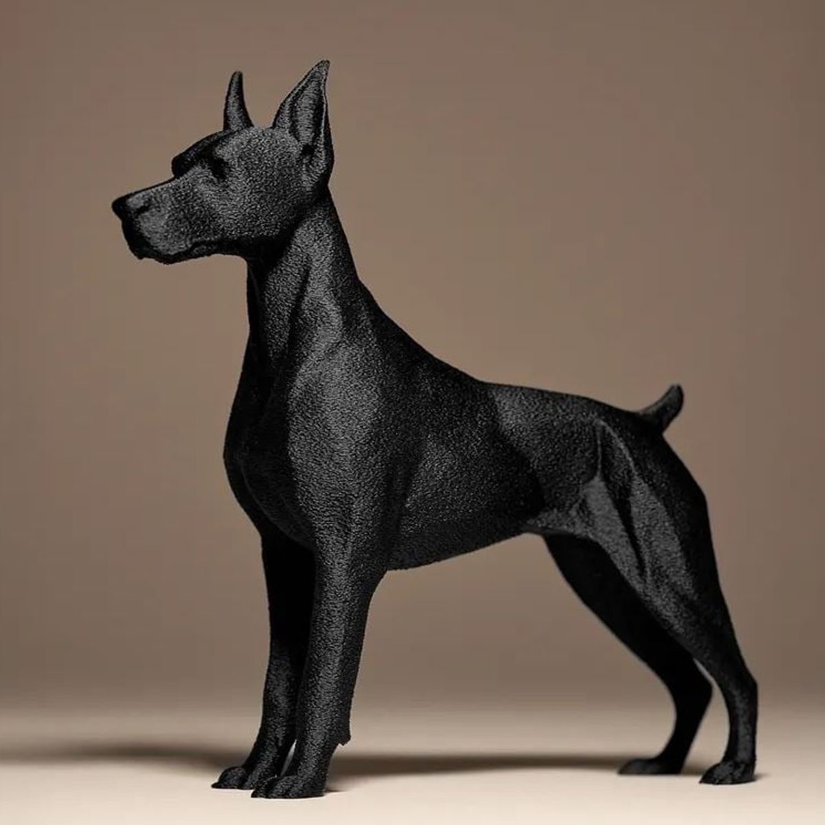 GENERICO - ADORNO EXCLUSIVO PERRO DOBERMANN NEGRO 23cm x 22cm x 7cm