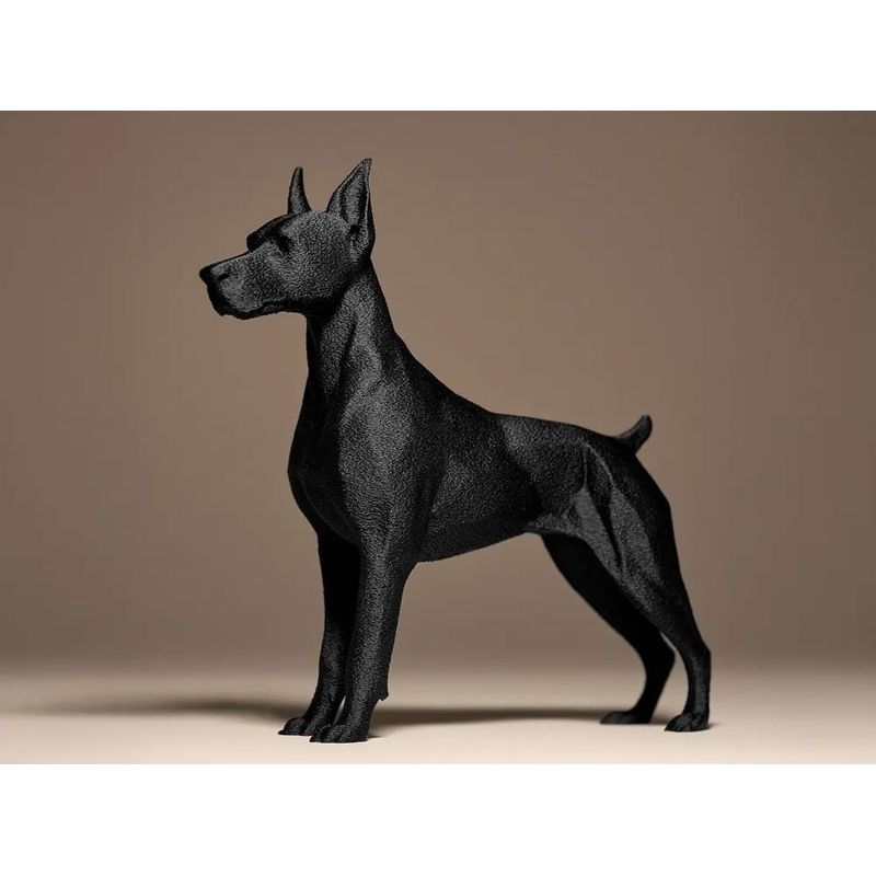 GENERICO - ADORNO EXCLUSIVO PERRO DOBERMANN NEGRO 23cm x 22cm x 7cm