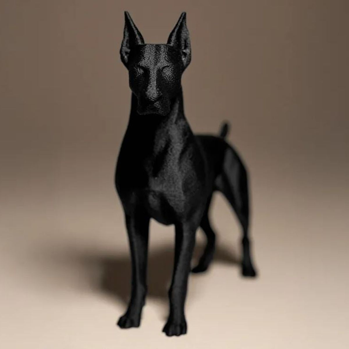 GENERICO - ADORNO EXCLUSIVO PERRO DOBERMANN NEGRO 23cm x 22cm x 7cm