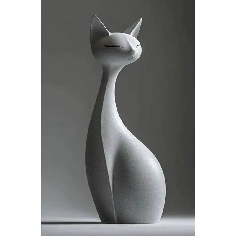 GENERICO - ADORNO EXCLUSIVO GATO BLANCO 23cm x 10cm x 10cm