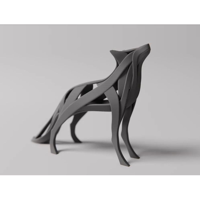 GENERICO - ADORNO EXCLUSIVO LOBO GRIS 23cm x 10cm x 30cm