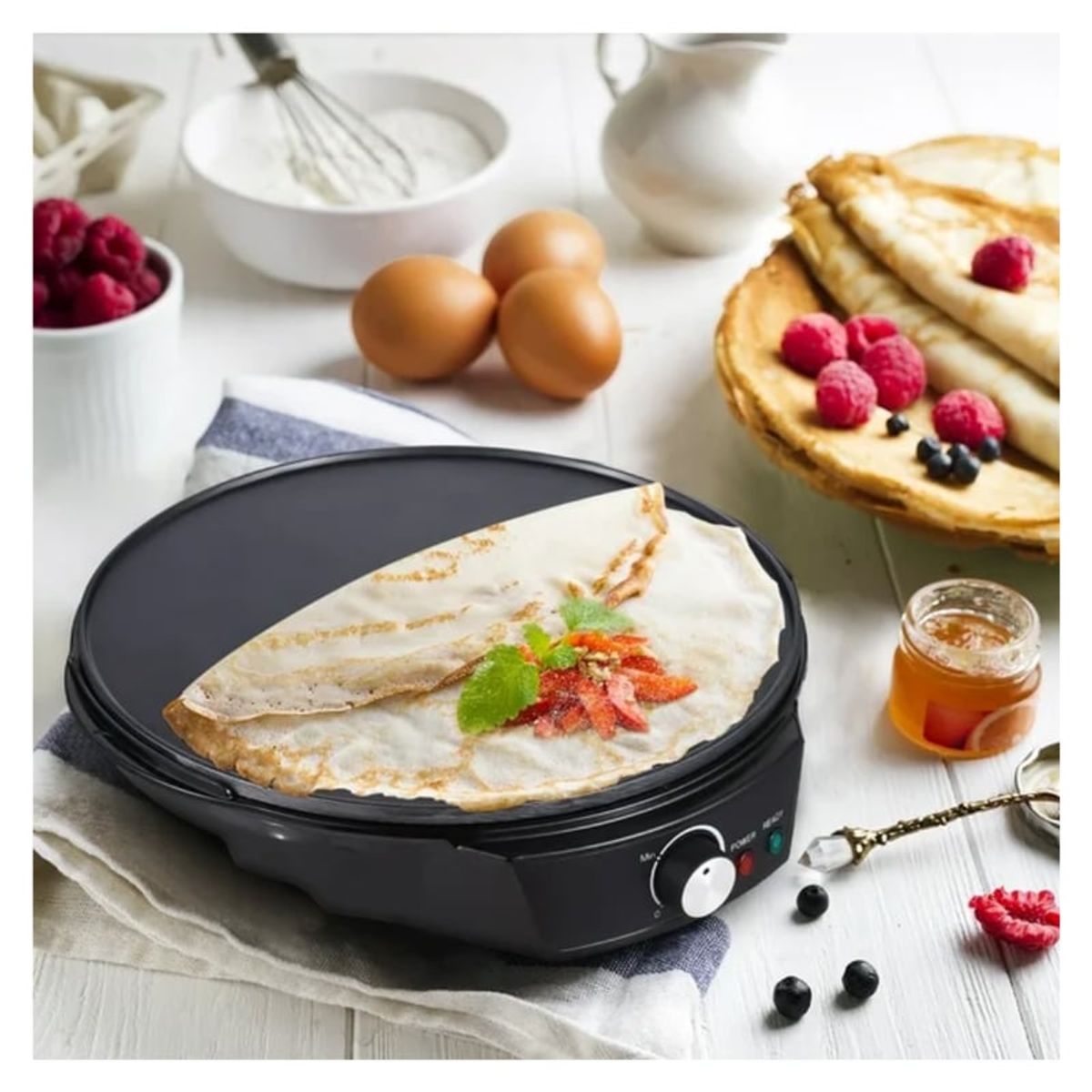 OEM - Crepera eléctrica de 11 pulgadas 1200w plancha antiadherente