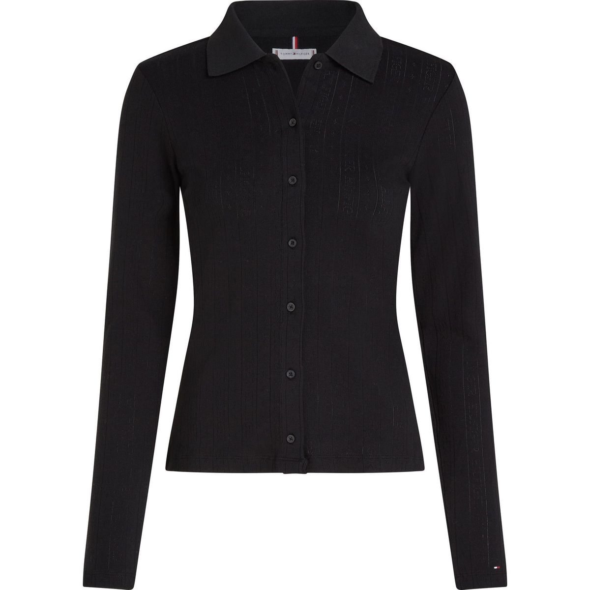 TOMMY HILFIGER - BLUSA SLIM POINTELLE BTN DWN LS