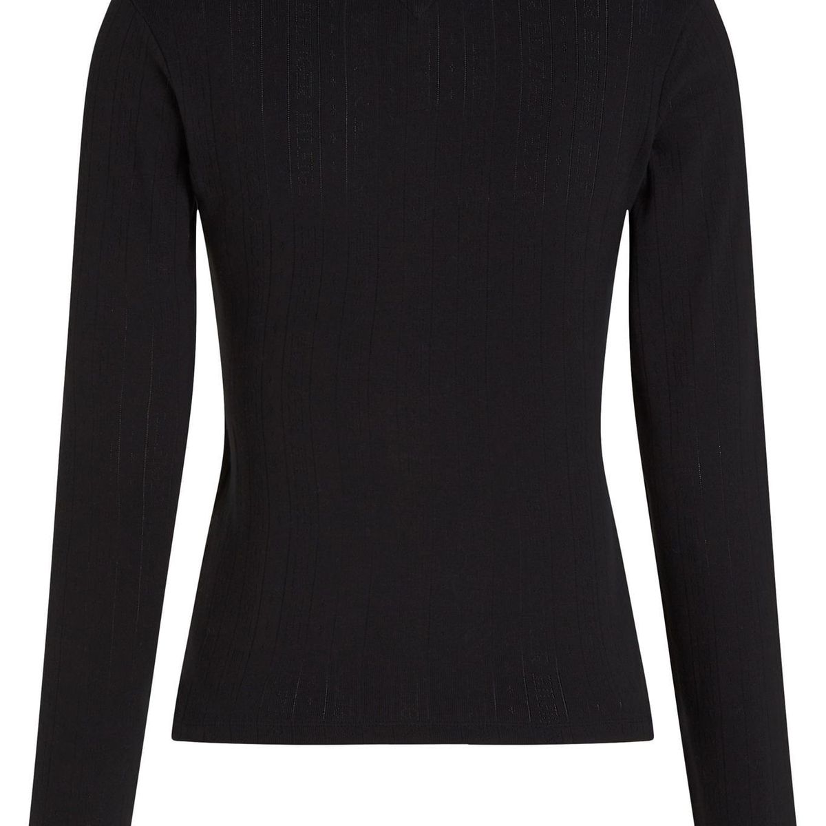 TOMMY HILFIGER - BLUSA SLIM POINTELLE BTN DWN LS