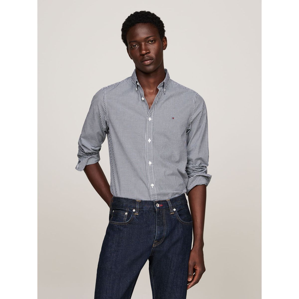 TOMMY HILFIGER - CAMISA MICRO GINGHAM POPLIN SF SHIRT TH