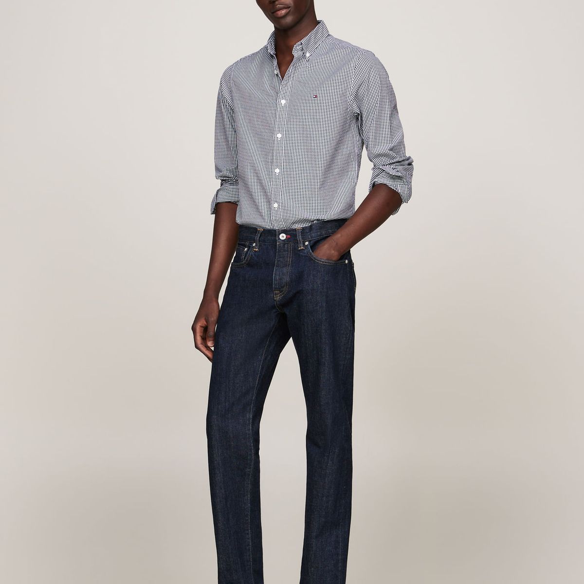 TOMMY HILFIGER - CAMISA MICRO GINGHAM POPLIN SF SHIRT TH