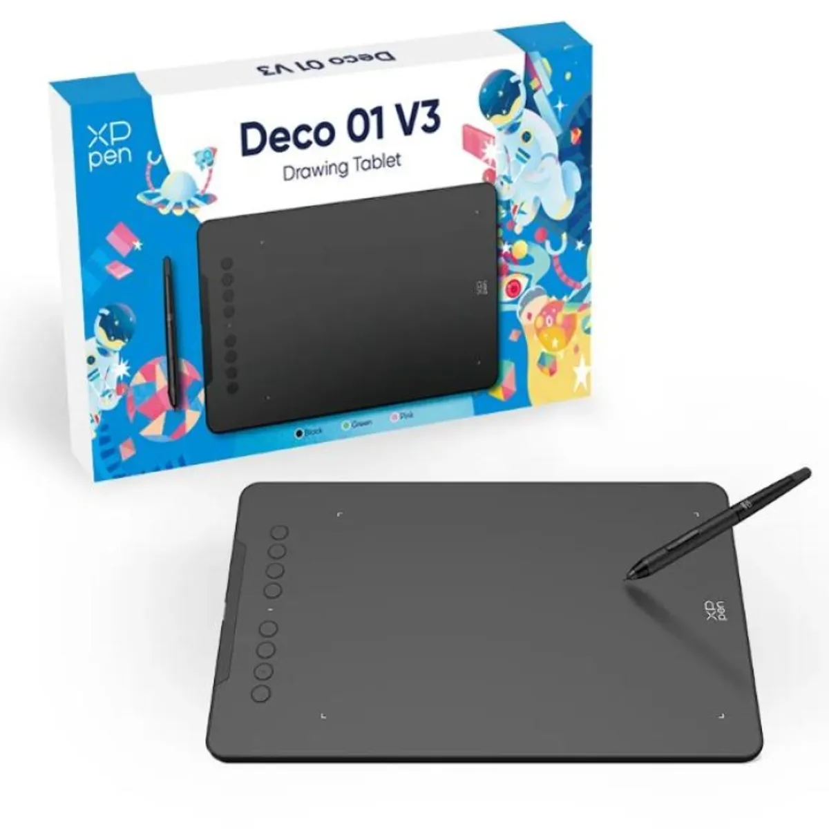 XP PEN - XPPen Deco 01 V3 Tableta Gráfica 16384 Niveles Android - Negro