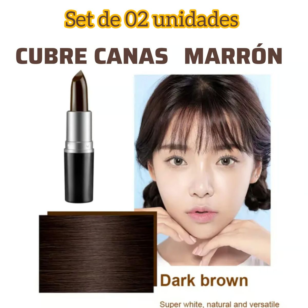 DEXE - 02 Cubre canas en Barra Marrón- TEMPORAL 4.5 g c/u