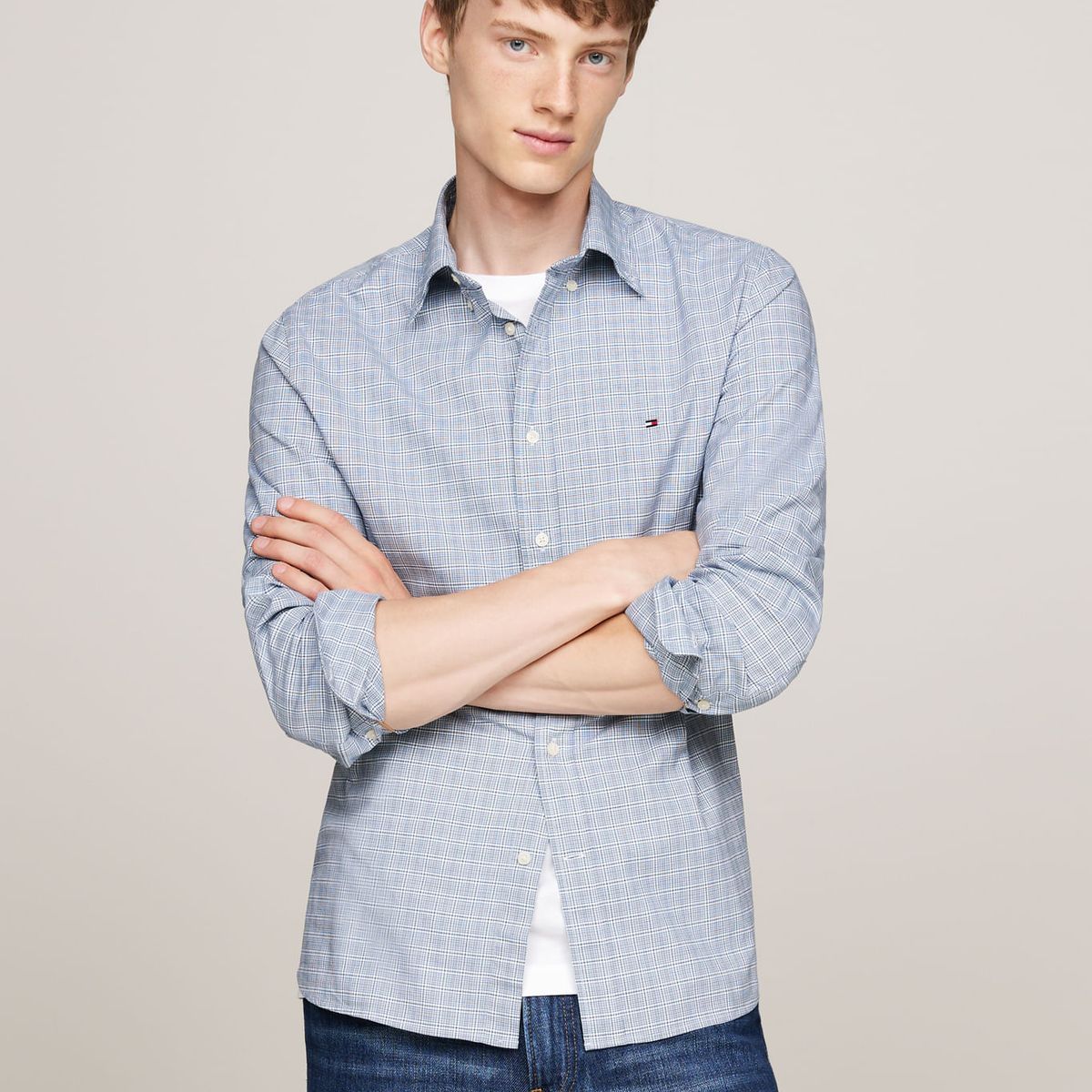 TOMMY HILFIGER - CAMISA FLEX POPLIN MINI TARTAN RF SHI TH