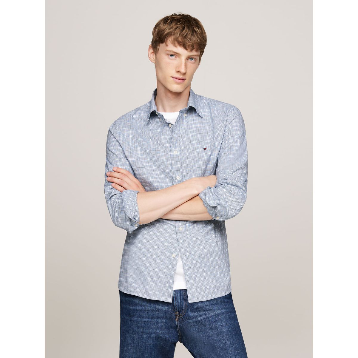 TOMMY HILFIGER - CAMISA FLEX POPLIN MINI TARTAN RF SHI TH