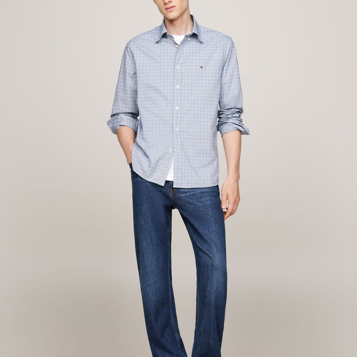 TOMMY HILFIGER - CAMISA FLEX POPLIN MINI TARTAN RF SHI TH