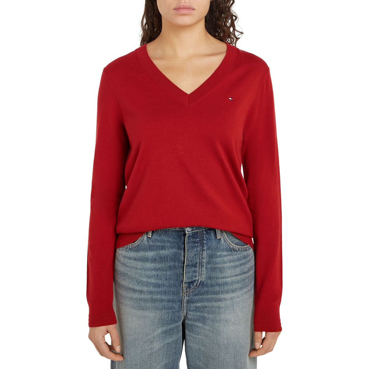 TOMMY HILFIGER - SWEATER CO JERSEY STITCH V-NK SWEATER