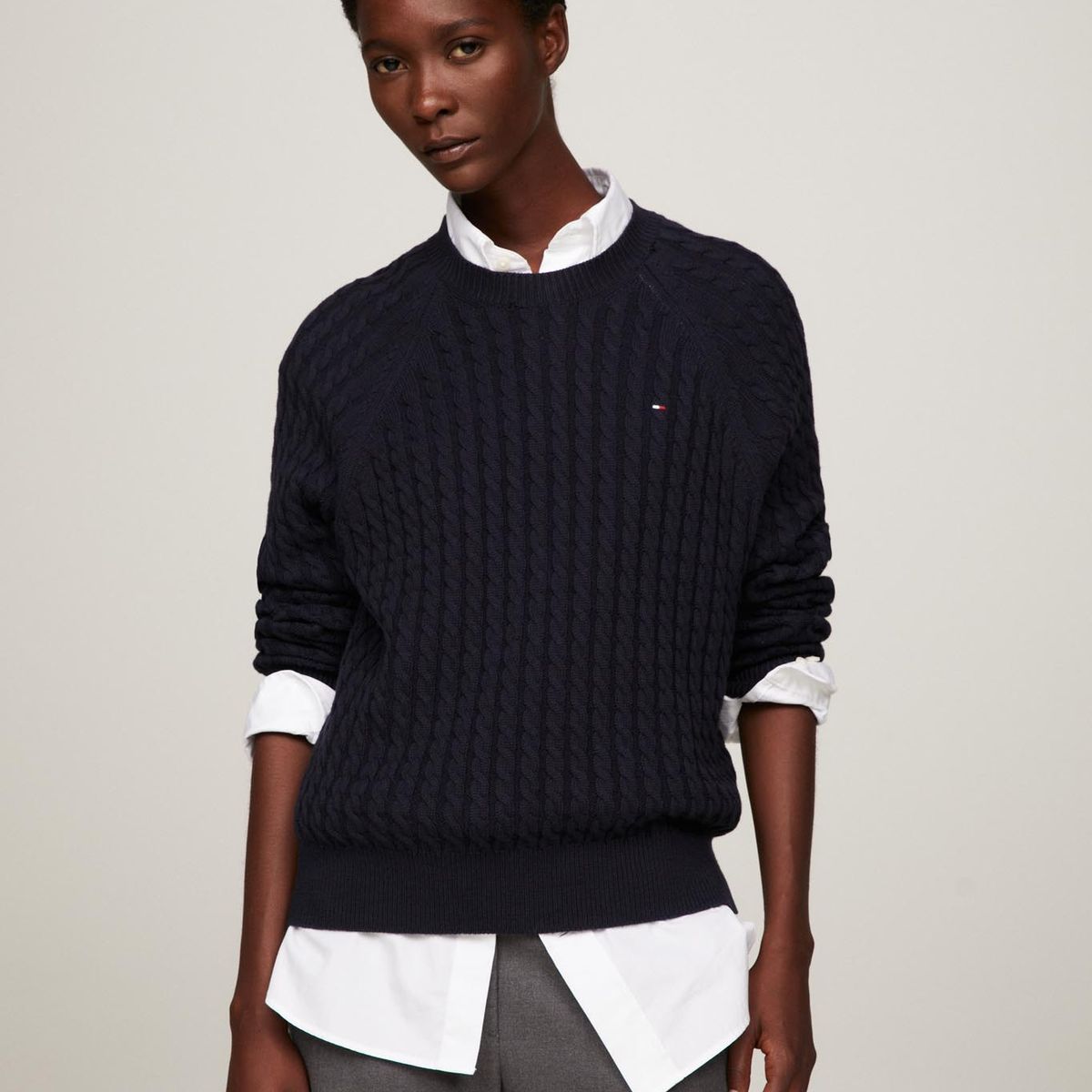 TOMMY HILFIGER - SWEATER CO CABLE C-NK SWEATER