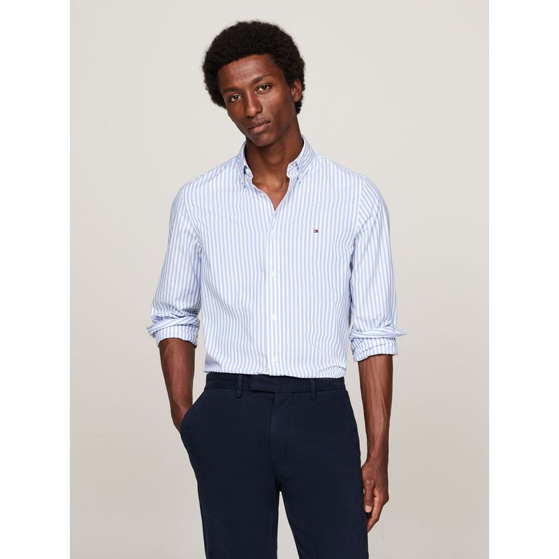 TOMMY HILFIGER - CAMISA CLASSIC POPLIN STRIPE SF SHIRT TH
