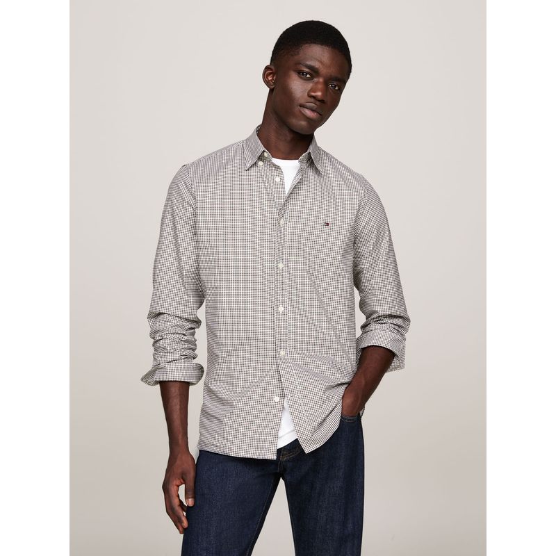TOMMY HILFIGER - CAMISA MICRO GINGHAM POPLIN SF SHIRT TH