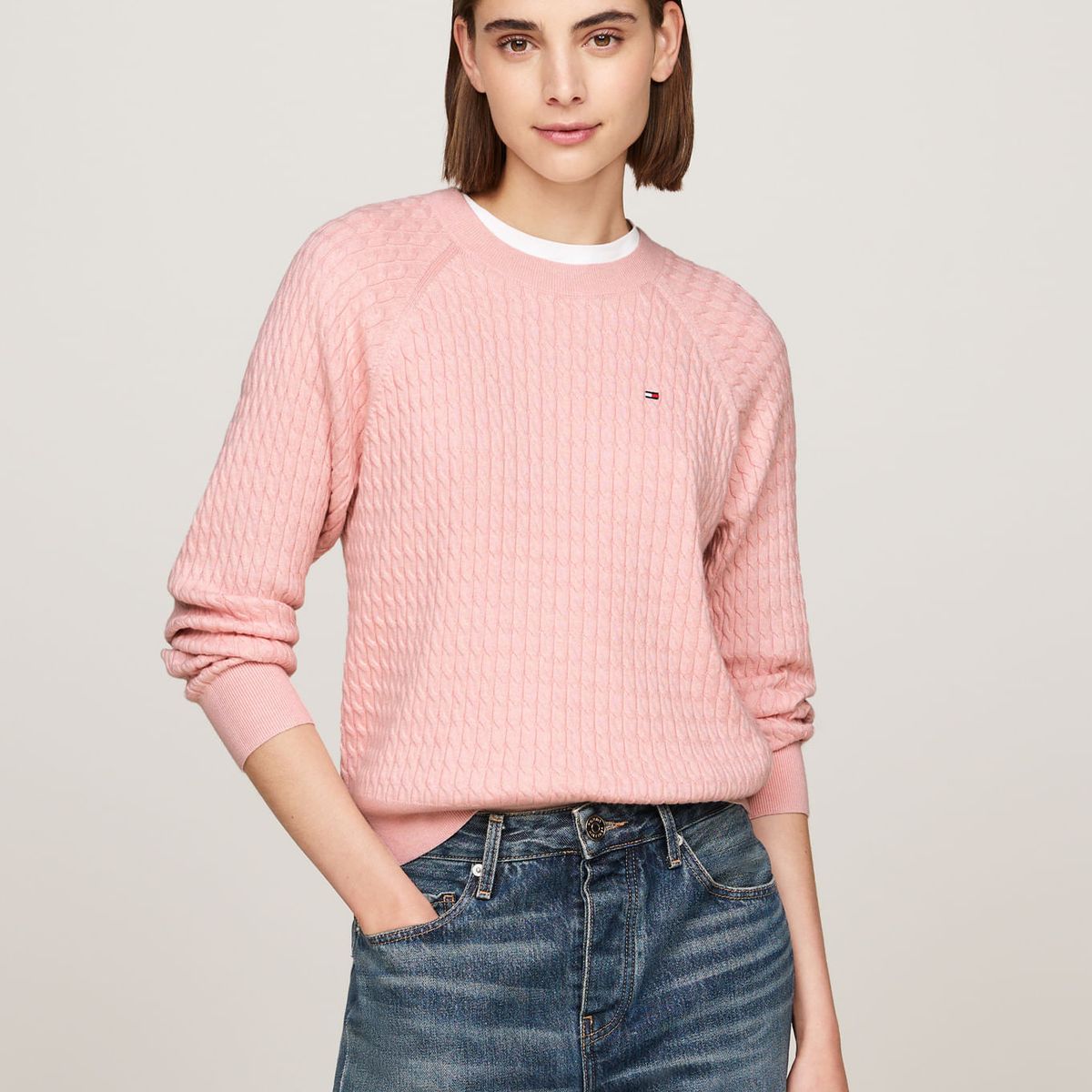 TOMMY HILFIGER - SWEATER CO CABLE C-NK SWEATER