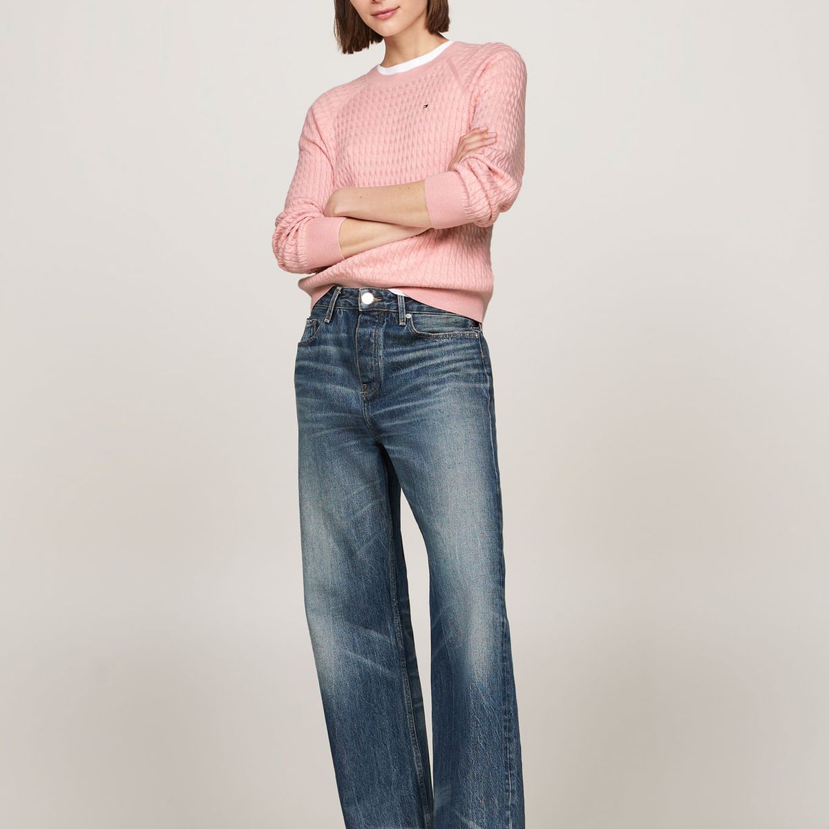 TOMMY HILFIGER - SWEATER CO CABLE C-NK SWEATER