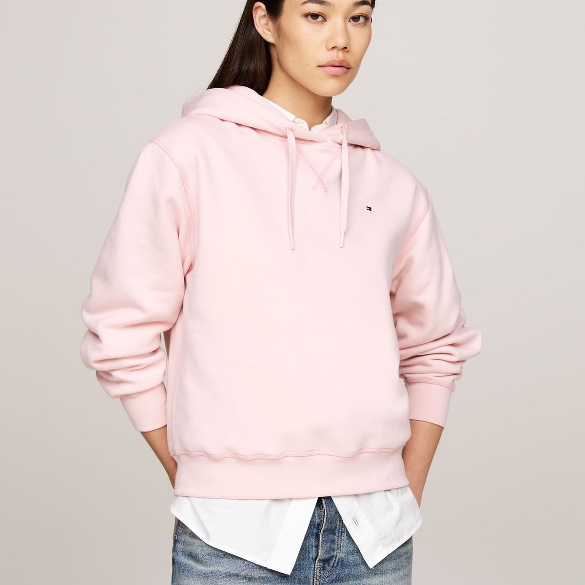 TOMMY HILFIGER - SWEATSHIRT REG FLAG ON CHEST HOODIE