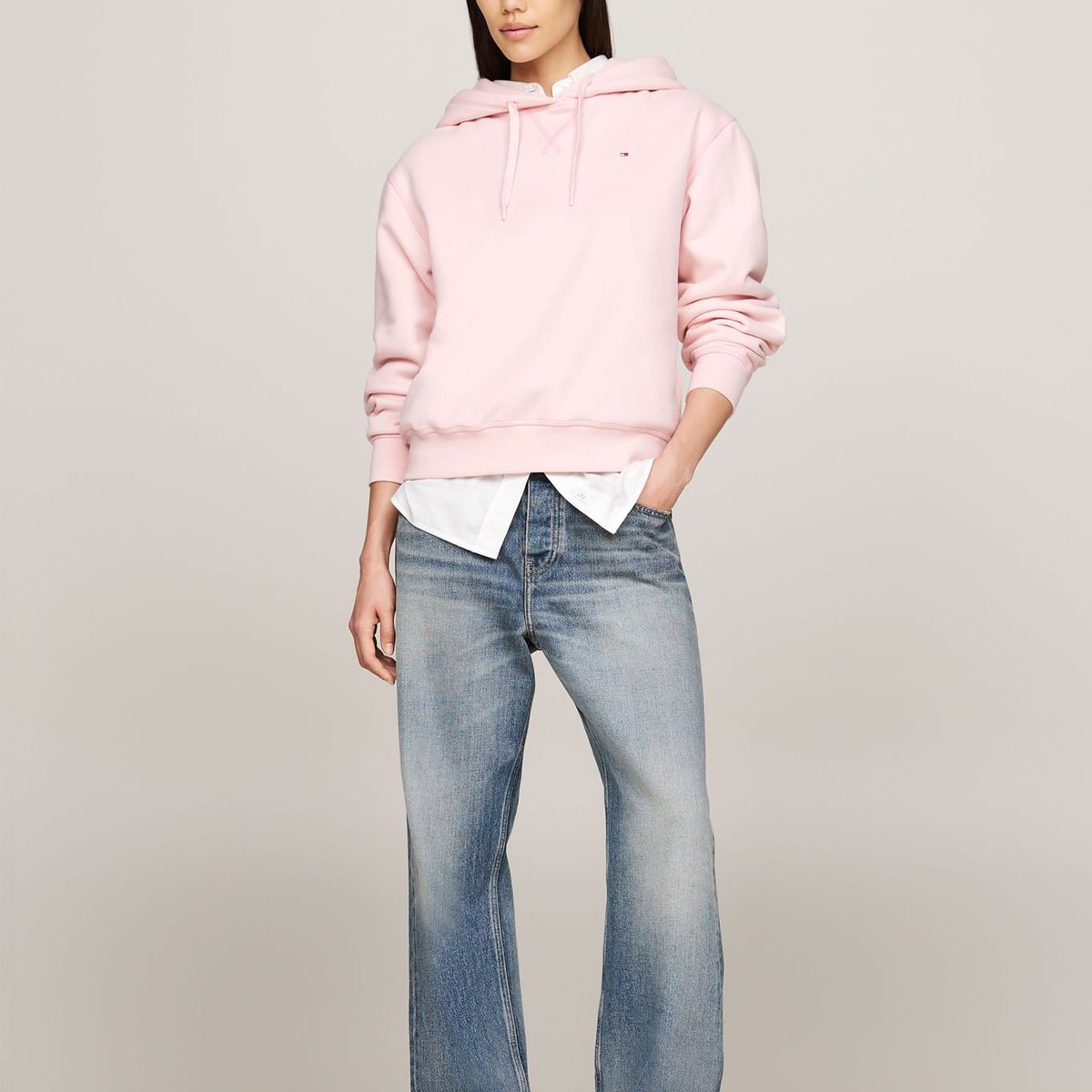 TOMMY HILFIGER - SWEATSHIRT REG FLAG ON CHEST HOODIE