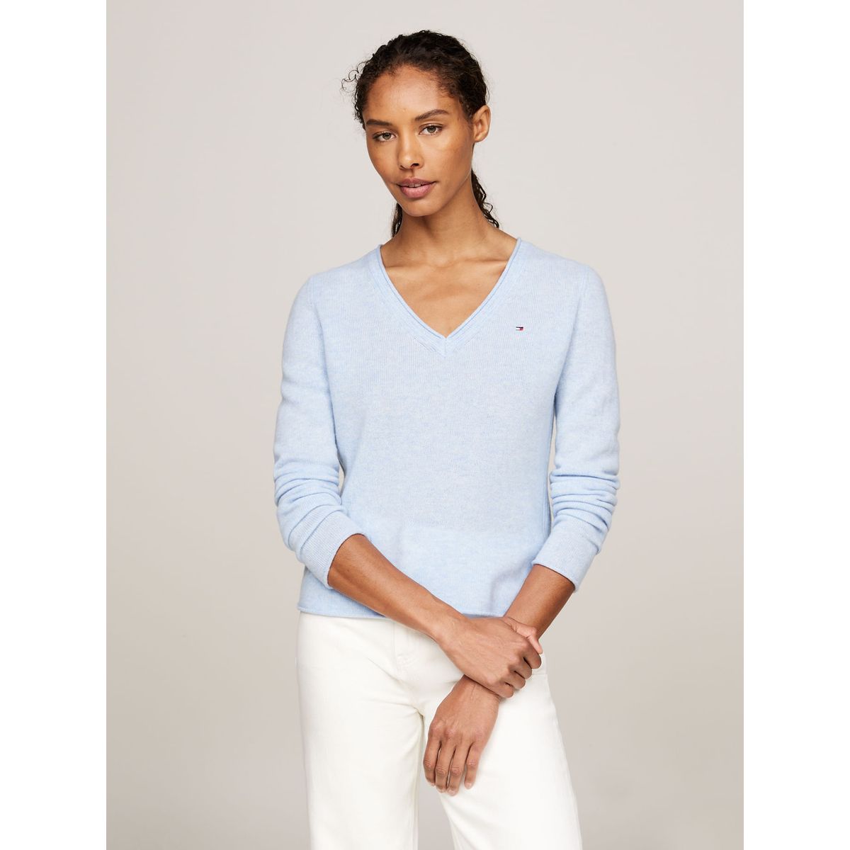 TOMMY HILFIGER - SWEATER SOFT WOOL V-NK SWEATER