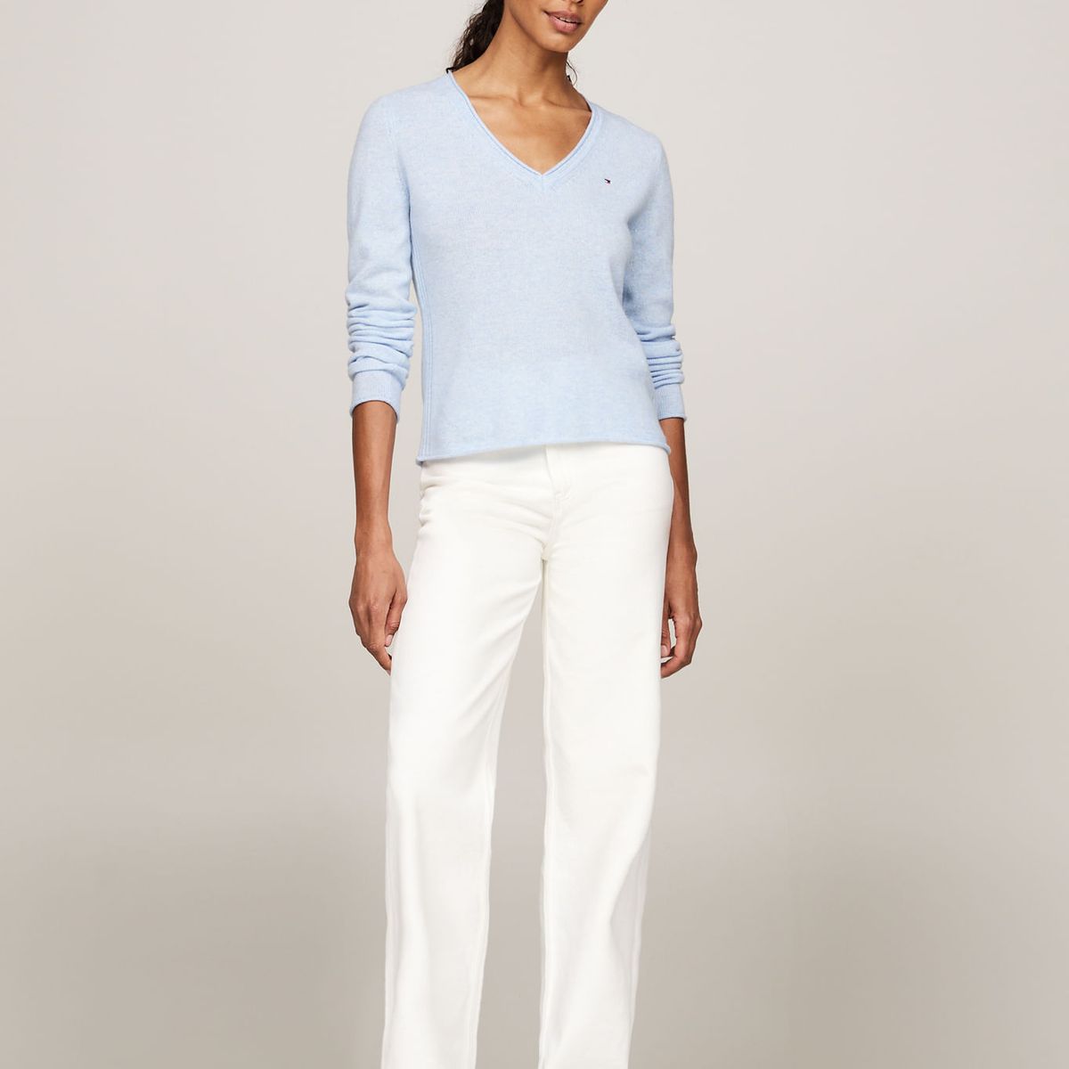 TOMMY HILFIGER - SWEATER SOFT WOOL V-NK SWEATER