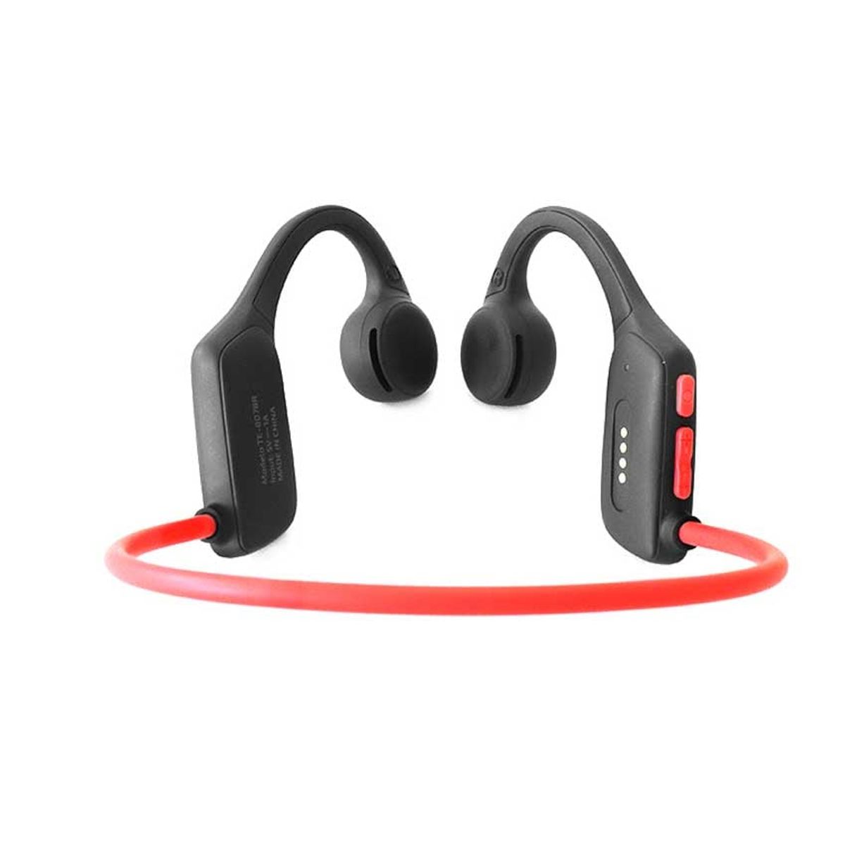 TEROS - Audífonos Conducción de Aire TEROS TE-8078R Bluetooth IPX5 Rojo Gris